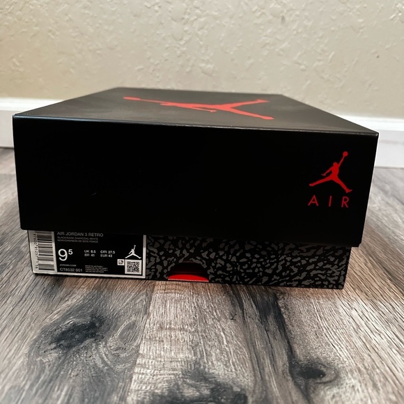 New With Box Jordan 3 “Black Cat” 2025 Men’s Size 9.5 Women’s Size 11 main image 7